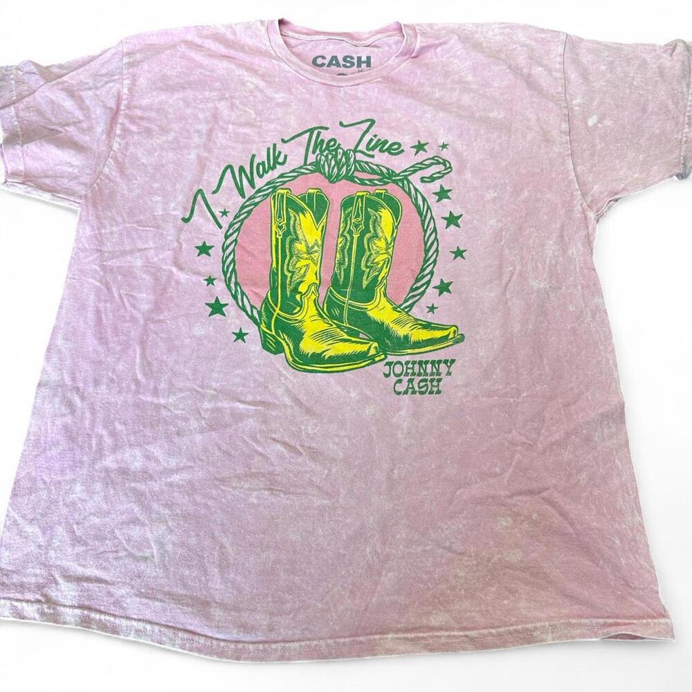 Pink Graphic Short Sleeve Tee - 'I Walk The Line'